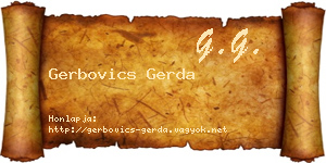 Gerbovics Gerda névjegykártya